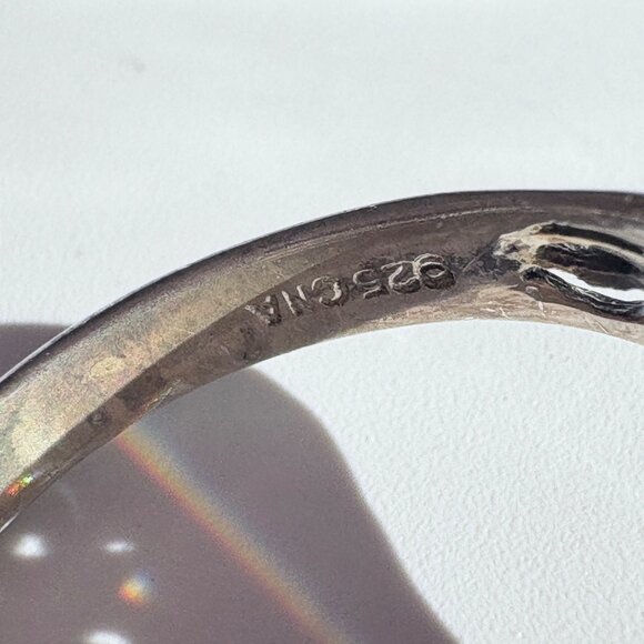 VTG Sterling Silver 925 Smoky Quartz Scroll Shoulders Statement Ring Size 8.75 - Picture 8 of 10